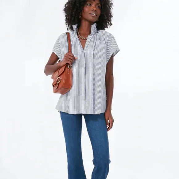 TUCKERNUCK POMANDER PLACE Blue Stripe Rae Blouse - Picture 7 of 12